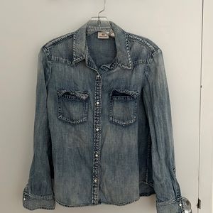 AG denim chambray button down, size small